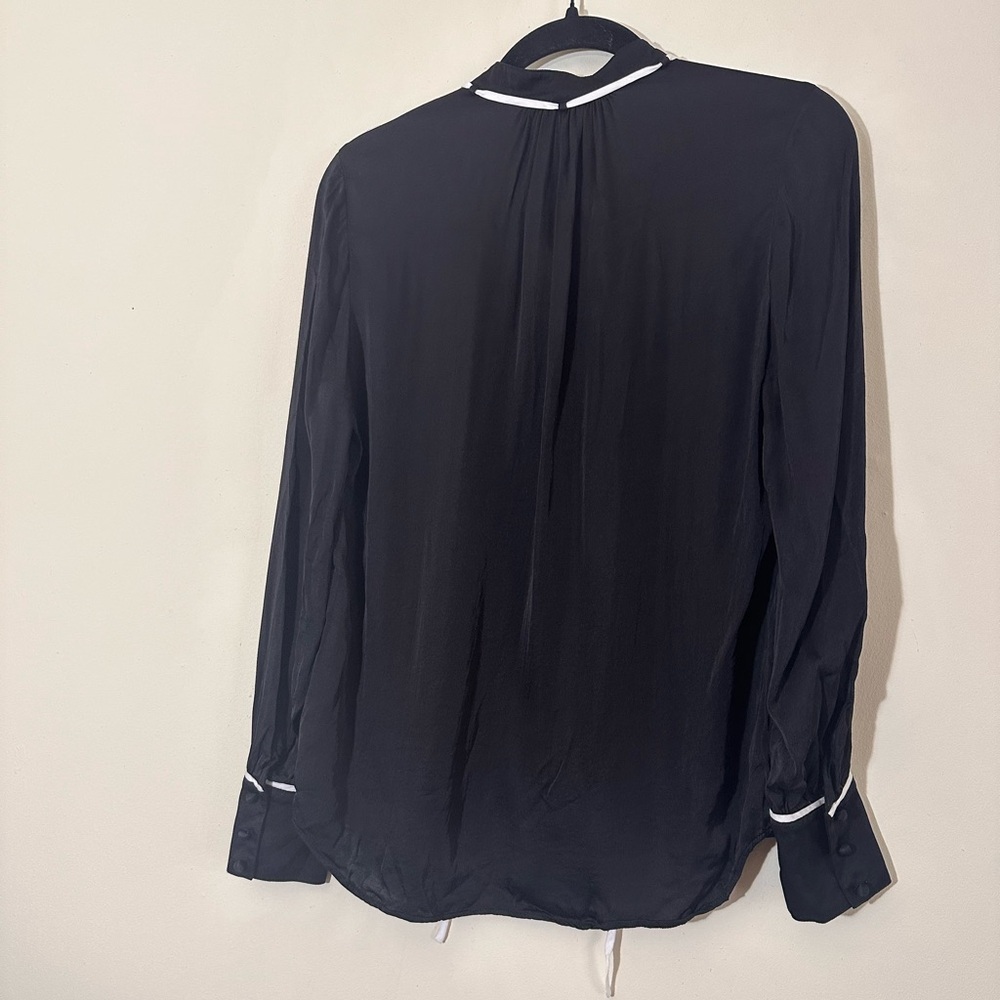Adriano Goldschmied Winslet blouse button down size M in true black - Picture 14 of 15